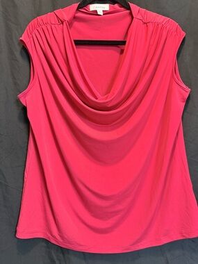 Calvin Klein Bright Red Drape Neck Sleeveless Camisole